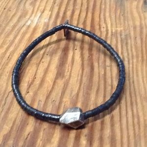 M.Cohen African vinyl and silver charm bracelet